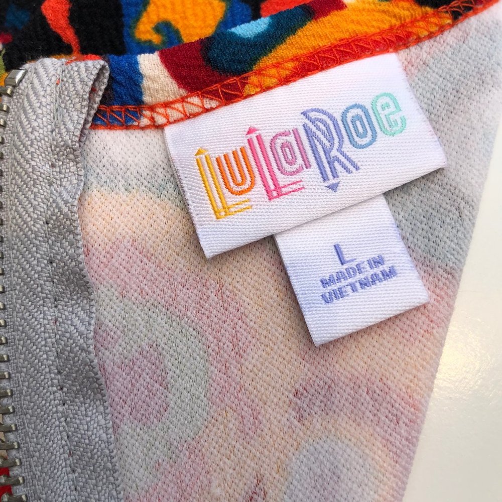 Vintage LuLaRoe Unicorn Amelia Pleated Party A-Line Dress Medallion Print Sz L - Picture 2 of 8